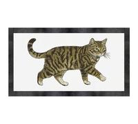 Azeeda 'Tabby Cat Walking' Pet Feeding Mat (PM00034835)