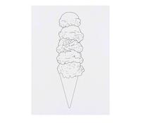 Azeeda 'Tall Ice Cream Cone' Temporary Tattoo - Water Resistant, Skin-Safe, Non-Toxic Transfer (TO00087351)
