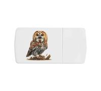 Azeeda 'Tawny Owl Calling' Pill Box with Tablet Splitter (PI00036928)