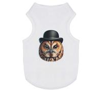 Azeeda 'Tawny Owl Wearing Bowler Hat' Pet Dog/Cat T-Shirt, S (PT00162293)