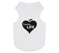 Azeeda 'Teacher Life Apple Heart' Pet Dog/Cat T-Shirt, S (PT00107505)