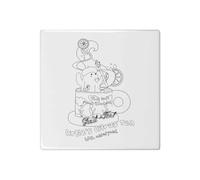 Azeeda 'Teacup Ghost Artie The Painter' 108mm Square Ceramic Tile (TD00040225)