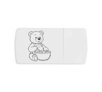 Azeeda 'Teddy Bear Baking' Pill Box with Splitter (PI00046120)