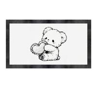 Azeeda 'Teddy Bear & Heart Pillow' Pet Feeding Mat (PM00040732)
