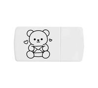 Azeeda 'Teddy Bear Holding Love Letter' Pill Box with Tablet Splitter (PI00041477)