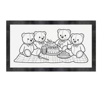 Azeeda 'Teddy Bear Picnic' Pet Feeding Mat (PM00040990)