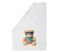 Azeeda 'Teddy Bear Plush' Cotton Tea Towel - White (TW00088742)