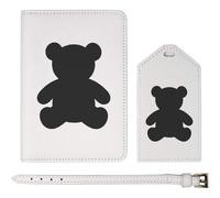 Azeeda 'Teddy Bear Sitting Silhouette' Passport Cover & Luggage Tag Travel Set (PA00043500)