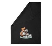 Azeeda 'Teddy Bear Tea Party' Cotton Tea Towel - Black (TW00088777)