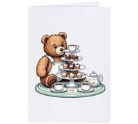Azeeda 'Teddy Bear Tea Party' Greeting Card - A4 (GC00099092)