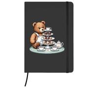 Azeeda 'Teddy Bear Tea Party' Ruled Notebook - Black, A5 (NB00099446)