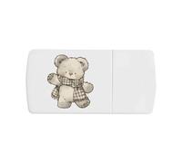 Azeeda 'Teddy Bear Wearing Scarf' Pill Box with Splitter (PI00045269)