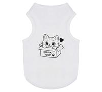 Azeeda 'Thank You Box Kitten' Pet T-Shirt - White, M (PT00196758)