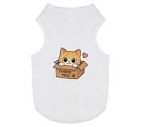 Azeeda 'Thank You Box Kitten' Pet T-Shirt - White, M (PT00196762)