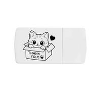 Azeeda 'Thank You Box Kitten' Pill Box with Splitter (PI00045583)