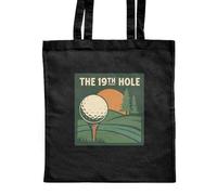 Azeeda 'The 19th Hole Golf' Classic Black Tote Shopper Bag (ZB00026717)