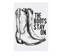 Azeeda 'The Boots Stay On with Cowboy Boots' Temporary Tattoo - Water Resistant, Skin-Safe, Non-Toxic Transfer (TO00089459)