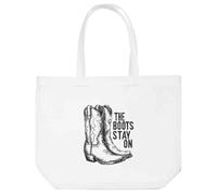 Azeeda 'The Boots Stay On with Cowboy Boots' Tote Shopping Bag For Life (BG00085203)