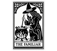 Azeeda 'The Familiar Tarot Card' Clear Premium Vinyl Decal Stickers - Waterproof, Durable & Easy to Apply - for Car Bumpers, Windows, Bins & More - XXL (720mm) (DC00162214)