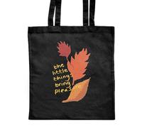 Azeeda 'The Little Things Bring Pleasure ' Classic Black Tote Shopper Bag (ZB00028714)