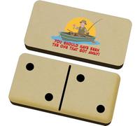 Azeeda 'The One That Got Away' Domino Set with Box (DM00060773) | Wooden Tabletop Game for Family Nights, Travel and Gifts