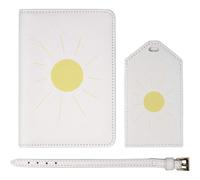 Azeeda 'The Sun is Shining' Passport Travel Set - White (PA00045956) | Passport Cover & Luggage Tag for Holidays, Flights and Suitcases