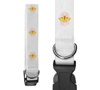 Azeeda 'The Sun Moth' Dog Collar - White, S (PR00084189) | Adjustable Collar for Leads, ID Tags, Walks and Photos