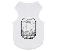 Azeeda 'There's a UFO In The Cornfield Outline Art' Pet Dog/Cat T-Shirt, L (PT00165307)