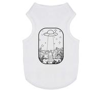 Azeeda 'There's a UFO In The Cornfield Outline Art' Pet Dog/Cat T-Shirt, M (PT00165306)