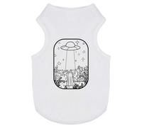 Azeeda 'There's a UFO In The Cornfield Outline Art' Pet Dog/Cat T-Shirt, S (PT00165305)