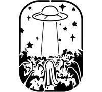 Azeeda 'There's a UFO in The Cornfield Outline Art' Stencil/Template (WS00062873)