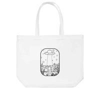 Azeeda 'There's a UFO In The Cornfield Outline Art' Tote Shopping Bag For Life (BG00085971)