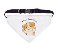 Azeeda 'Think Pawsitive Puppy' Pet Bandana - White, L (PD00084220)