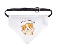 Azeeda 'Think Pawsitive Puppy' Pet Bandana - White, S (PD00084219)
