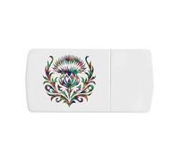Azeeda 'Thistle Flower Head' Pill Box with Tablet Splitter (PI00042597)