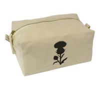 Azeeda 'Thistle Flower Silhouette' Canvas Wash Bag/Makeup Case (CS00045626)