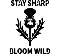 Azeeda 'Thistles Stay Sharp Bloom Wild' Reusable Stencil - Durable Decorative Template for Painting and Spraying on Walls, Tiles, Wood, Fabric & Craft Projects - M (A5) (WS00061858)