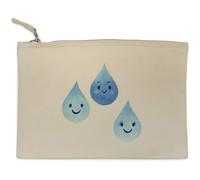 Azeeda 'Three Happy Water Drops' Canvas Clutch Bag/Accessory Case (CL00046676)