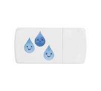Azeeda 'Three Happy Water Drops' Pill Box with Tablet Splitter (PI00037083)