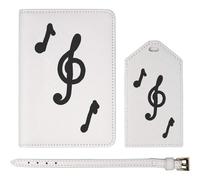 Azeeda 'Three Music Symbols' Passport Cover & Luggage Tag Travel Set (PA00033768)