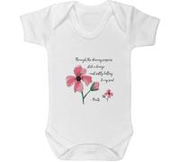 Azeeda 'Through Dancing Poppies' Baby Grow - White, 0-3m (GR00162564)