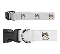 Azeeda 'Thumbs Up Cat' Dog Collar - White, S (PR00086537)