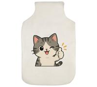 Azeeda 'Thumbs Up Cat' Hot Water Bottle Cover (HW00052071)