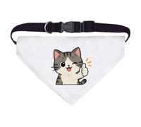 Azeeda 'Thumbs Up Cat' Pet Bandana - White, L (PD00086588)