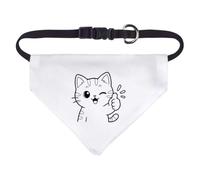 Azeeda 'Thumbs Up Cat' Pet Bandana - White, S (PD00086585)
