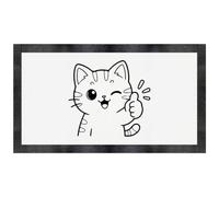 Azeeda 'Thumbs Up Cat' Pet Feeding Mat (PM00040467)