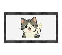Azeeda 'Thumbs Up Cat' Pet Feeding Mat (PM00040468)