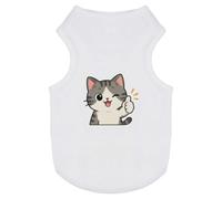 Azeeda 'Thumbs Up Cat' Pet T-Shirt - White, S (PT00196753)