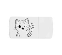 Azeeda 'Thumbs Up Cat' Pill Box with Splitter (PI00045581)