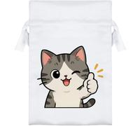 Azeeda 'Thumbs Up Cat' Satin Gift Bag - 15cm (SB00161784)